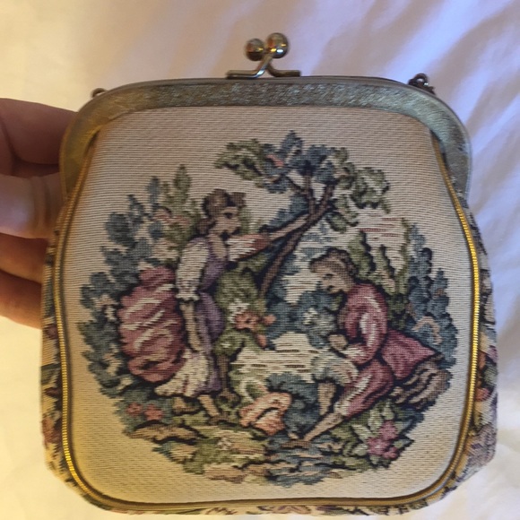 Pretty Vintage Embroidered Tapestry Purse - Picture 6 of 7
